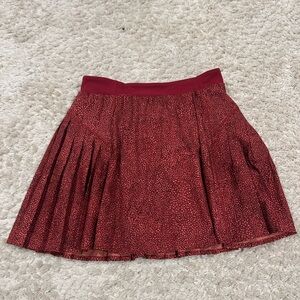 SPANX Red Textured A-Line Skirt